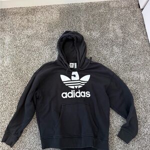 Adidas Black and White Logo Hoodie